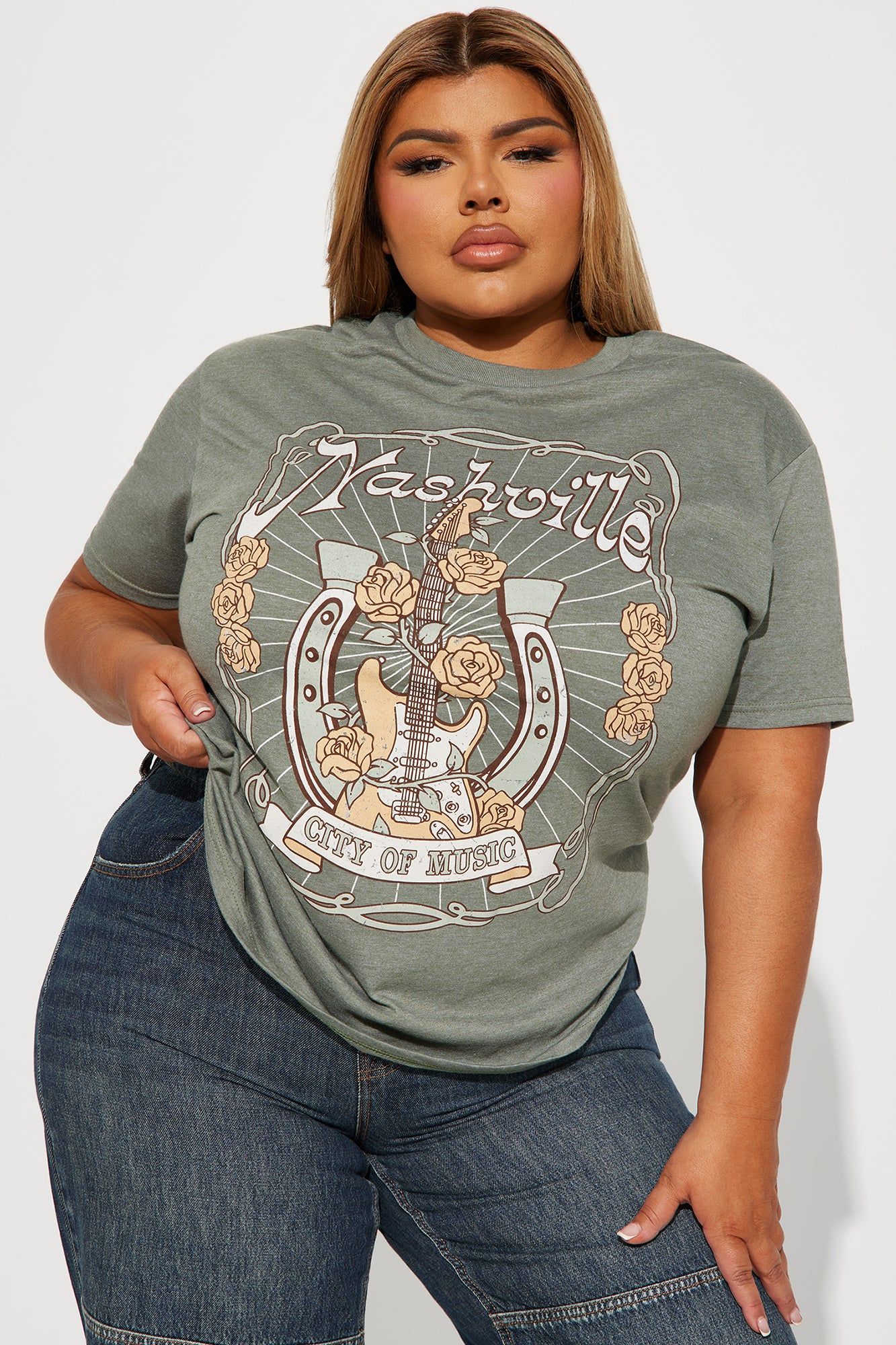 Music Row Nashville Graphic Tee - Sage sold by Fashion Nova product image thumbnail 4