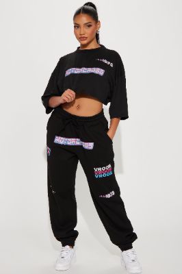 Vroom Vroom Jogger Set - Black sold by Fashion Nova