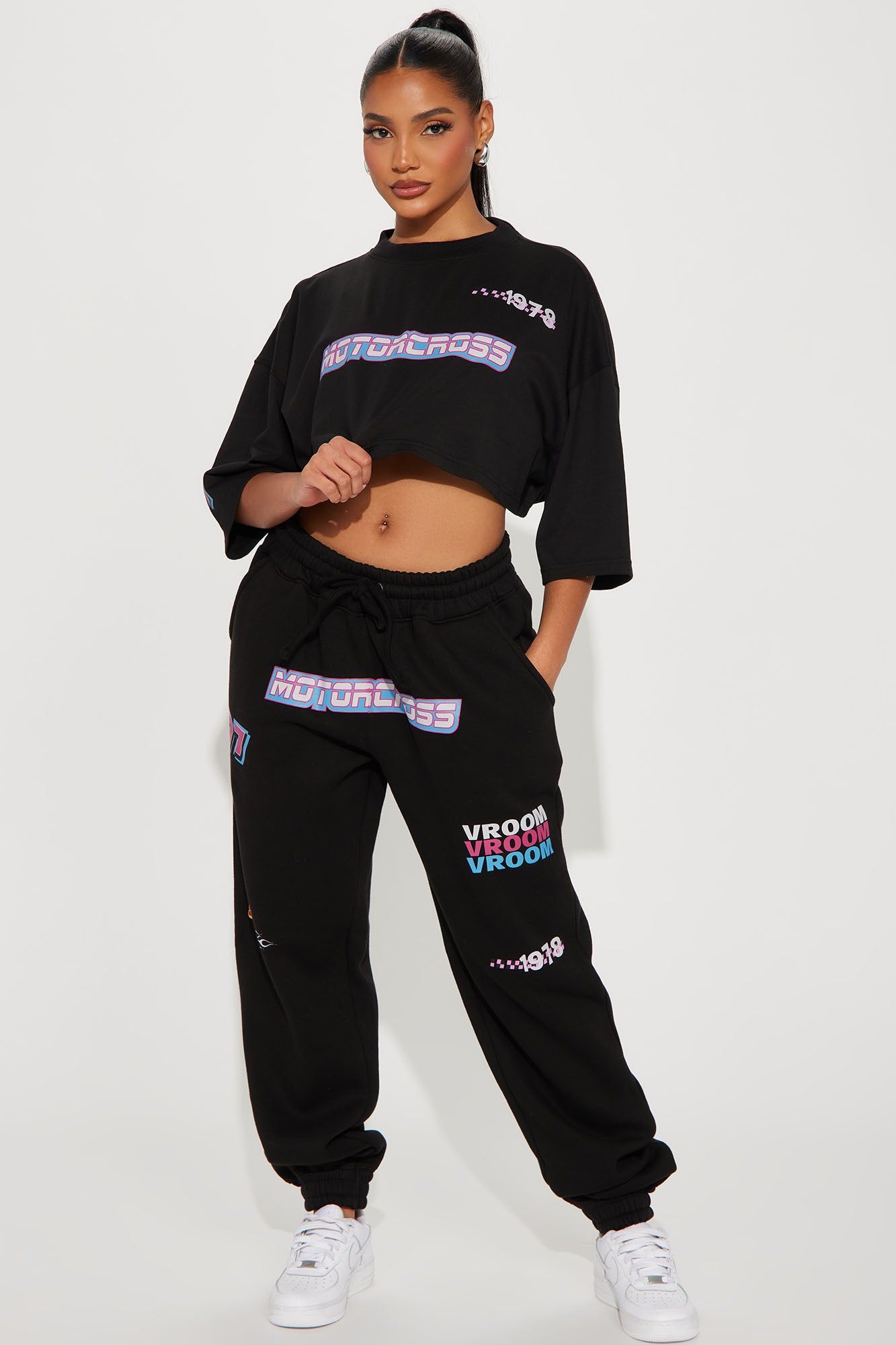 Vroom Vroom Jogger Set - Black sold by Fashion Nova
