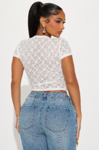 Leilani Lace Wrap Top - Ivory sold by Fashion Nova