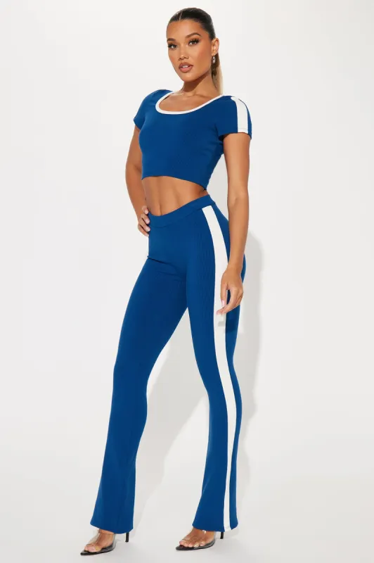 Callie Snatched Pant Set - Navy/combo sold by Fashion Nova