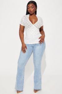 Leilani Lace Wrap Top - Ivory sold by Fashion Nova