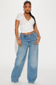 Leilani Lace Wrap Top - Ivory sold by Fashion Nova