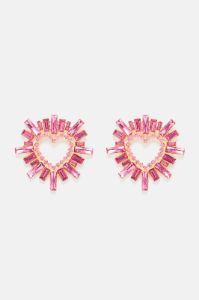 Diamond Heart Earrings - Pink sold by Fashion Nova