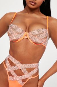 Star Of The Show Rhinestone 2 Piece Dance Set - Orange sold by Fashion Nova