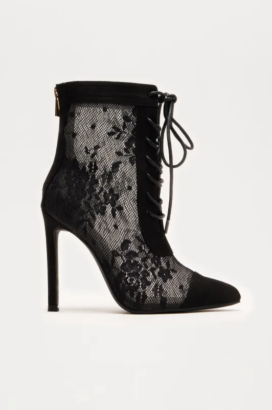 Orion Lace Booties - Black sold by Fashion Nova