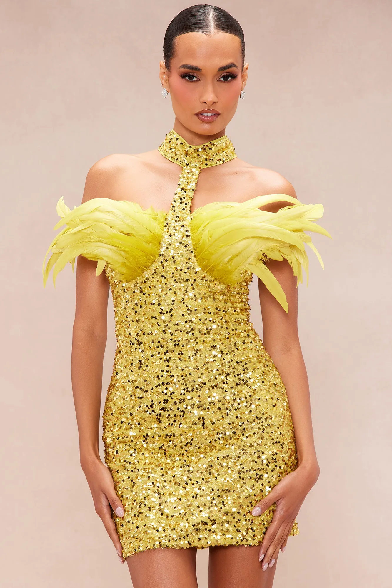 Tinsley Sequin Mini Dress - Chartreuse sold by Fashion Nova product image thumbnail 2