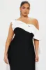 Allison Bandage Midi Dress - Black/White sold by Fashion Nova