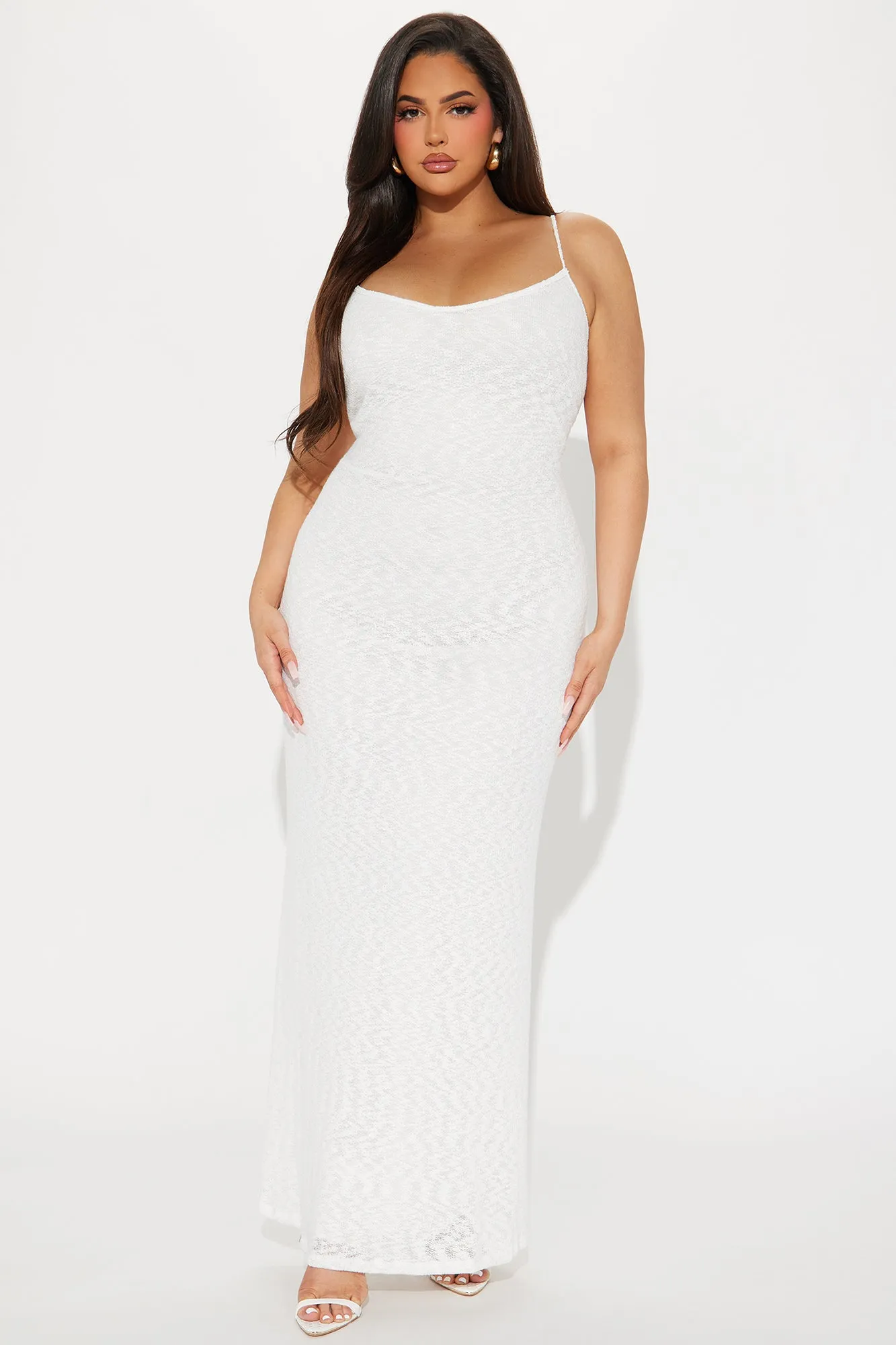 Heather Open Knit Maxi Dress - White sold by Fashion Nova product image thumbnail 4