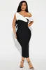 Allison Bandage Midi Dress - Black/White sold by Fashion Nova