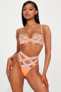 Star Of The Show Rhinestone 2 Piece Dance Set - Orange sold by Fashion Nova