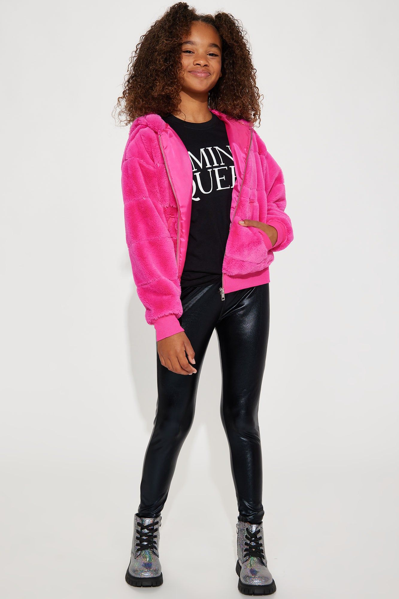 Mini So Delighted Faux Fur Puffer Jacket - Pink sold by Fashion Nova product image thumbnail 2