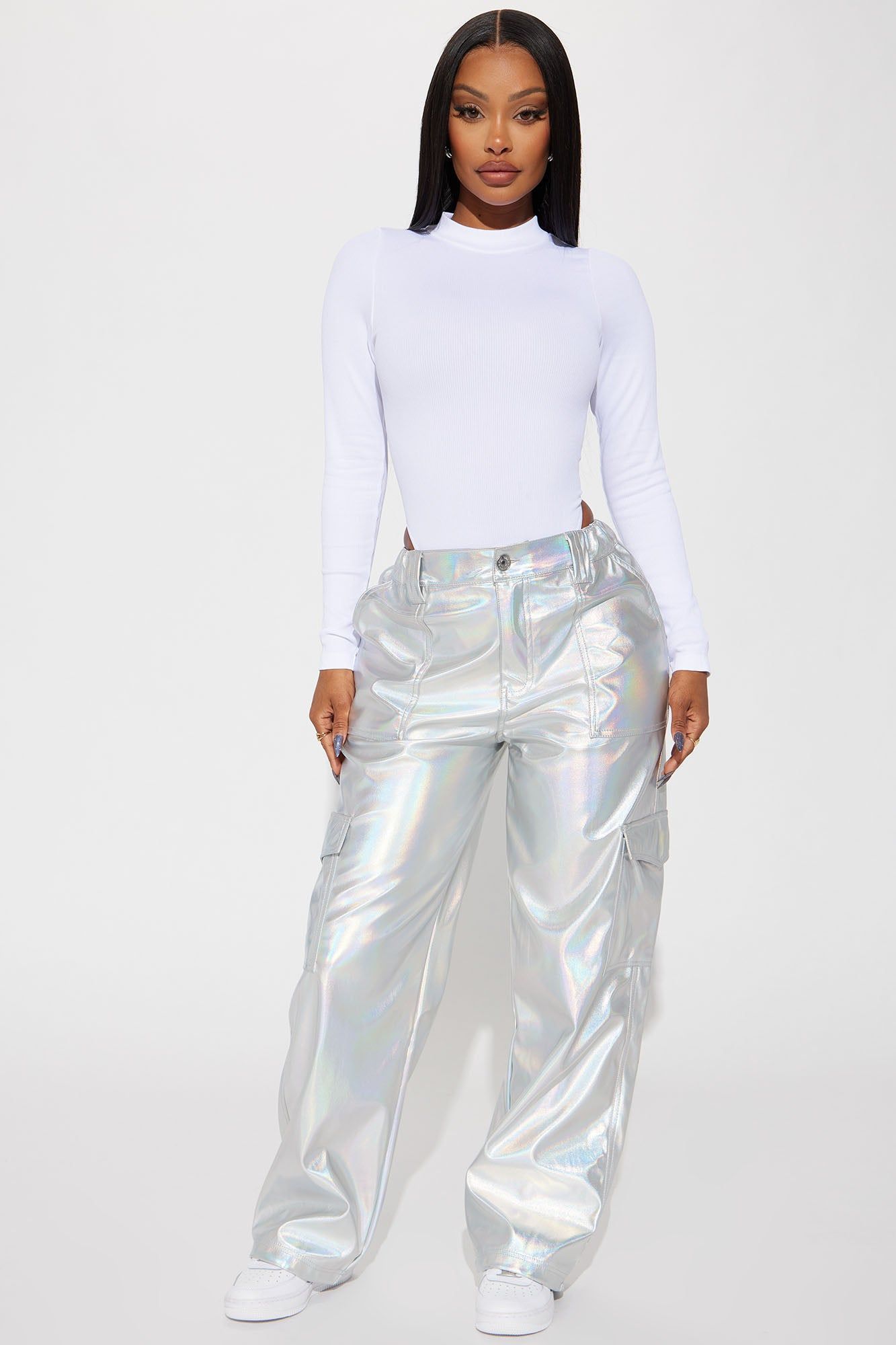 Marena Long Sleeve Bodysuit - White sold by Fashion Nova product image thumbnail 2