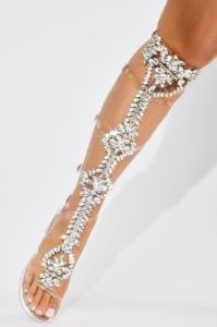 Delilah Embellished Sandal - Silver sold by Fashion Nova