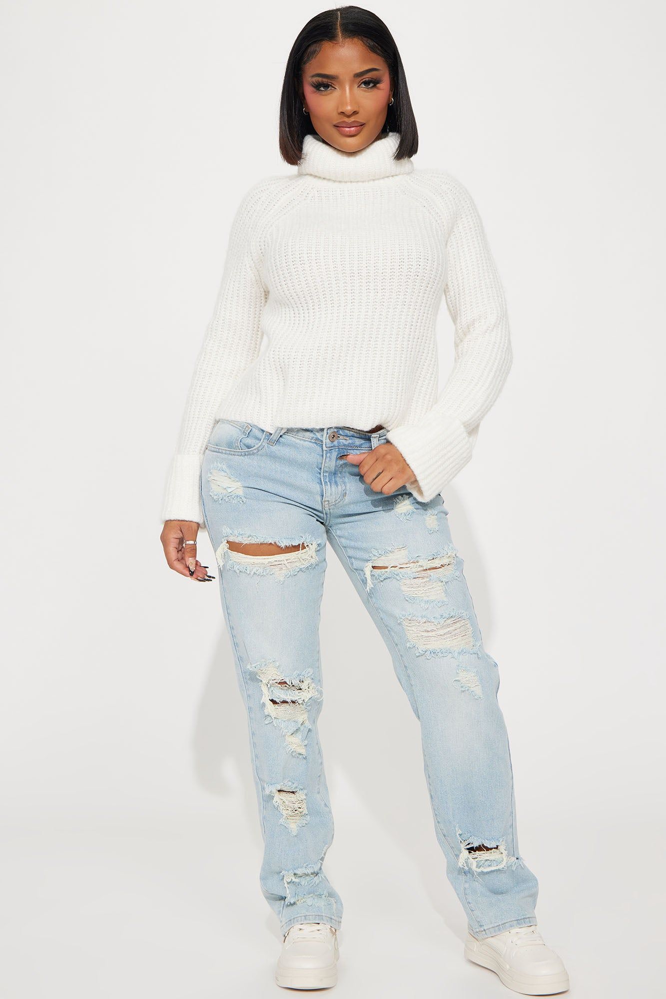 Shyann Turtleneck Sweater - Off White sold by Fashion Nova product image thumbnail 2