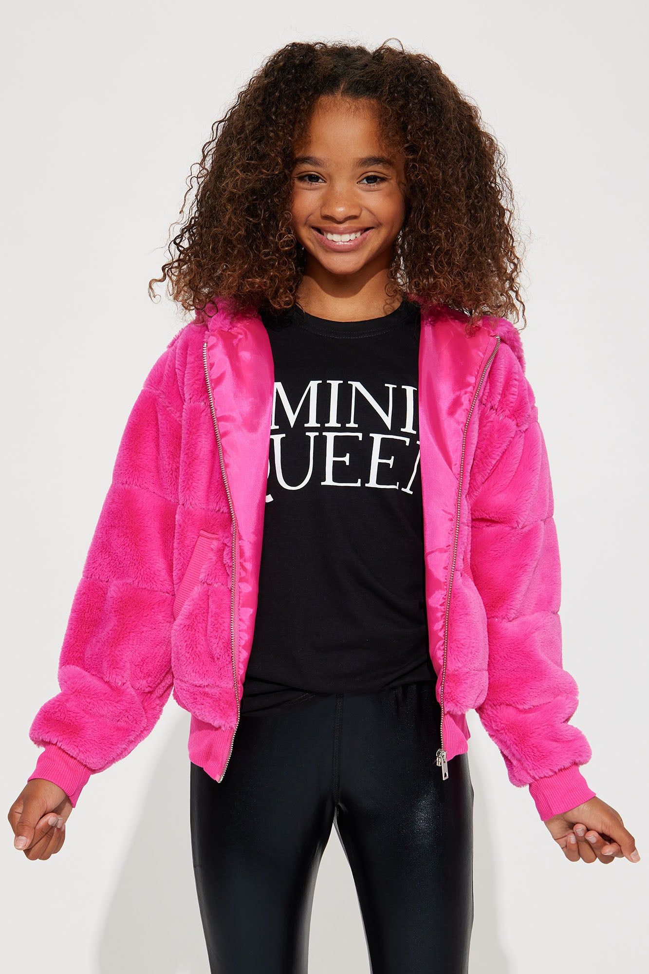 Mini So Delighted Faux Fur Puffer Jacket - Pink sold by Fashion Nova product image thumbnail 3