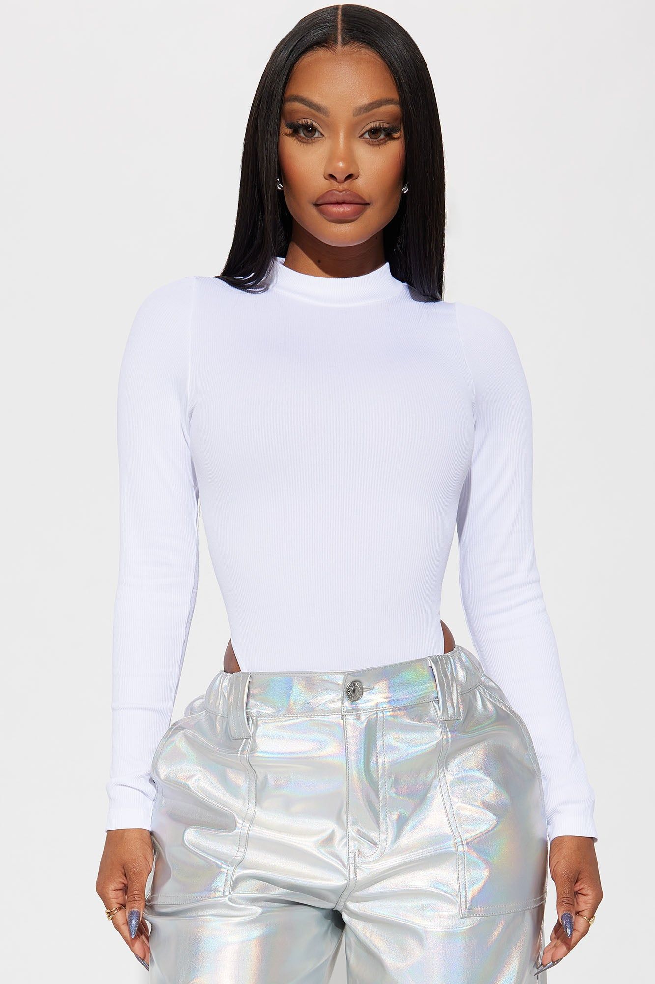 Marena Long Sleeve Bodysuit - White sold by Fashion Nova product image thumbnail 3