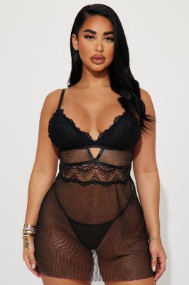 With You Lace Babydoll - Black sold by Fashion Nova