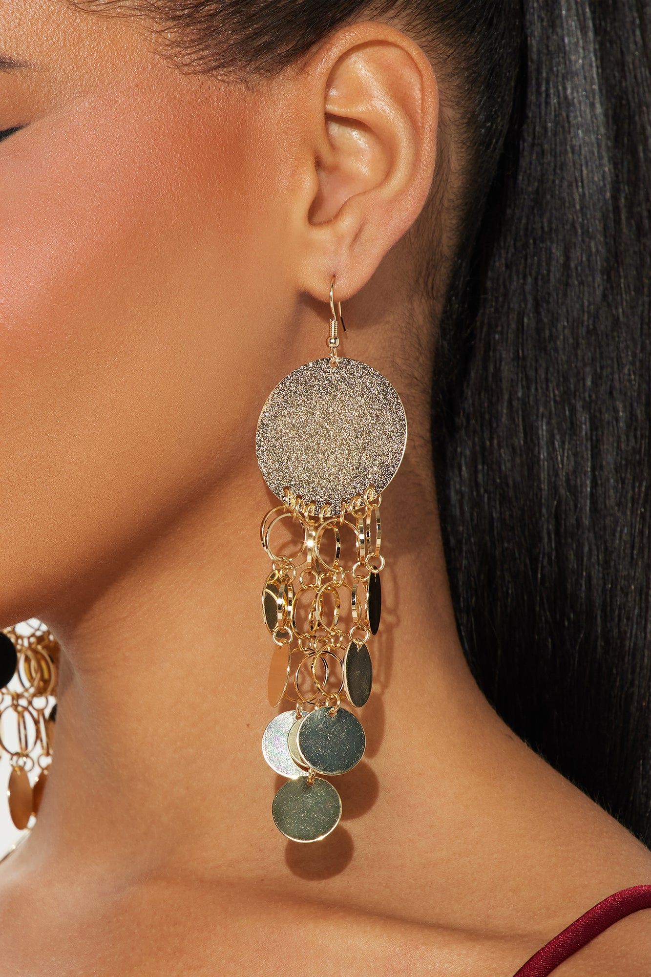 Don't Kill My Groove Earrings - Gold sold by Fashion Nova