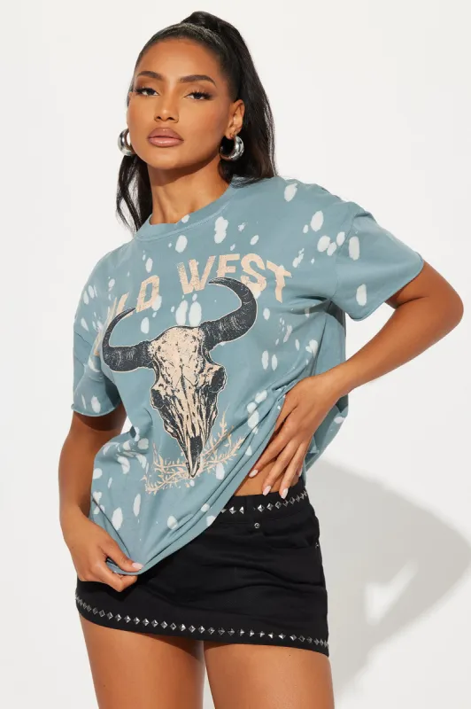 Wild West Vintage Graphic Tee - Teal/combo sold by Fashion Nova