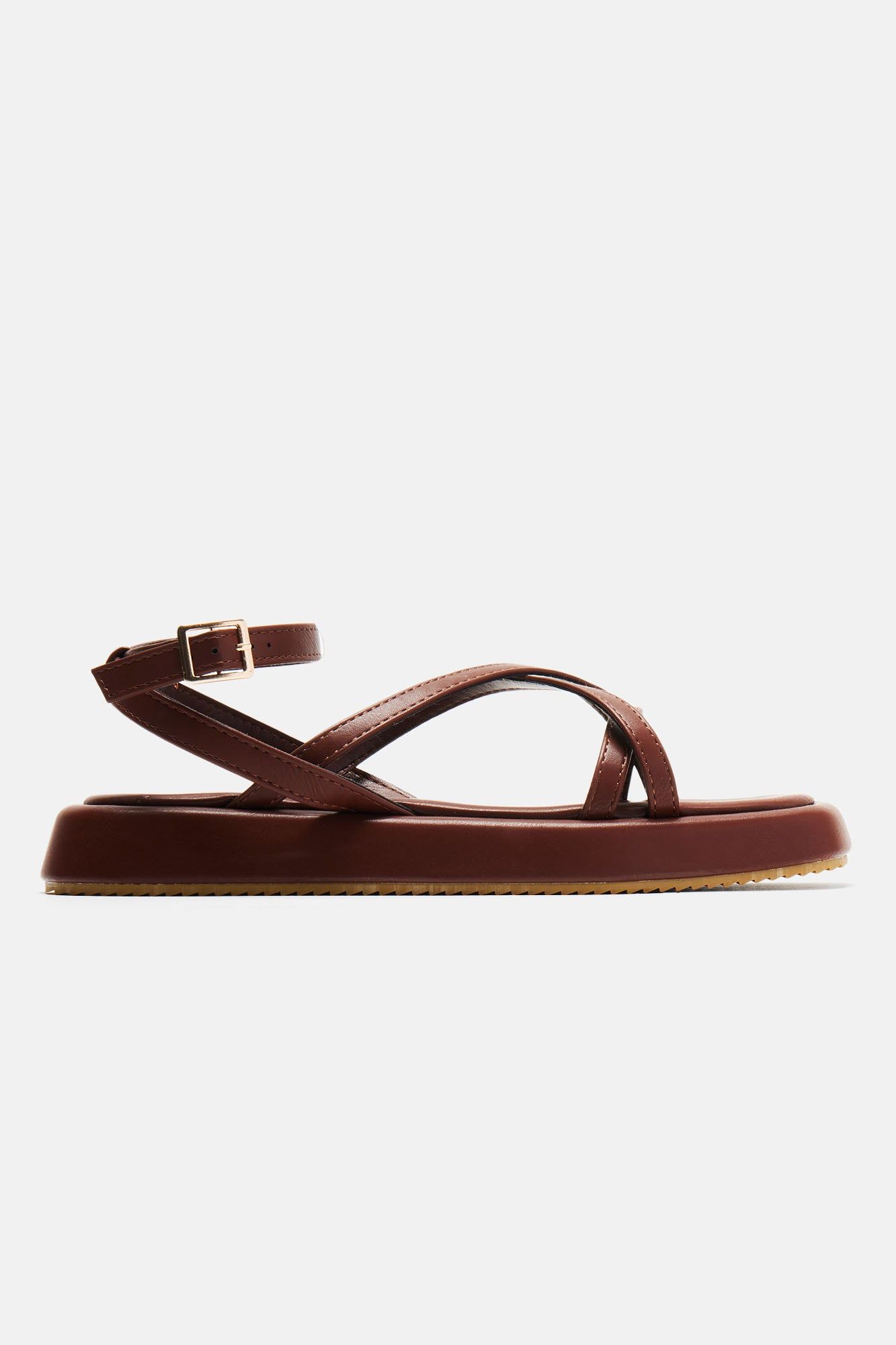 Chill Side Flat Sandals - Chocolate sold by Fashion Nova product image thumbnail 4