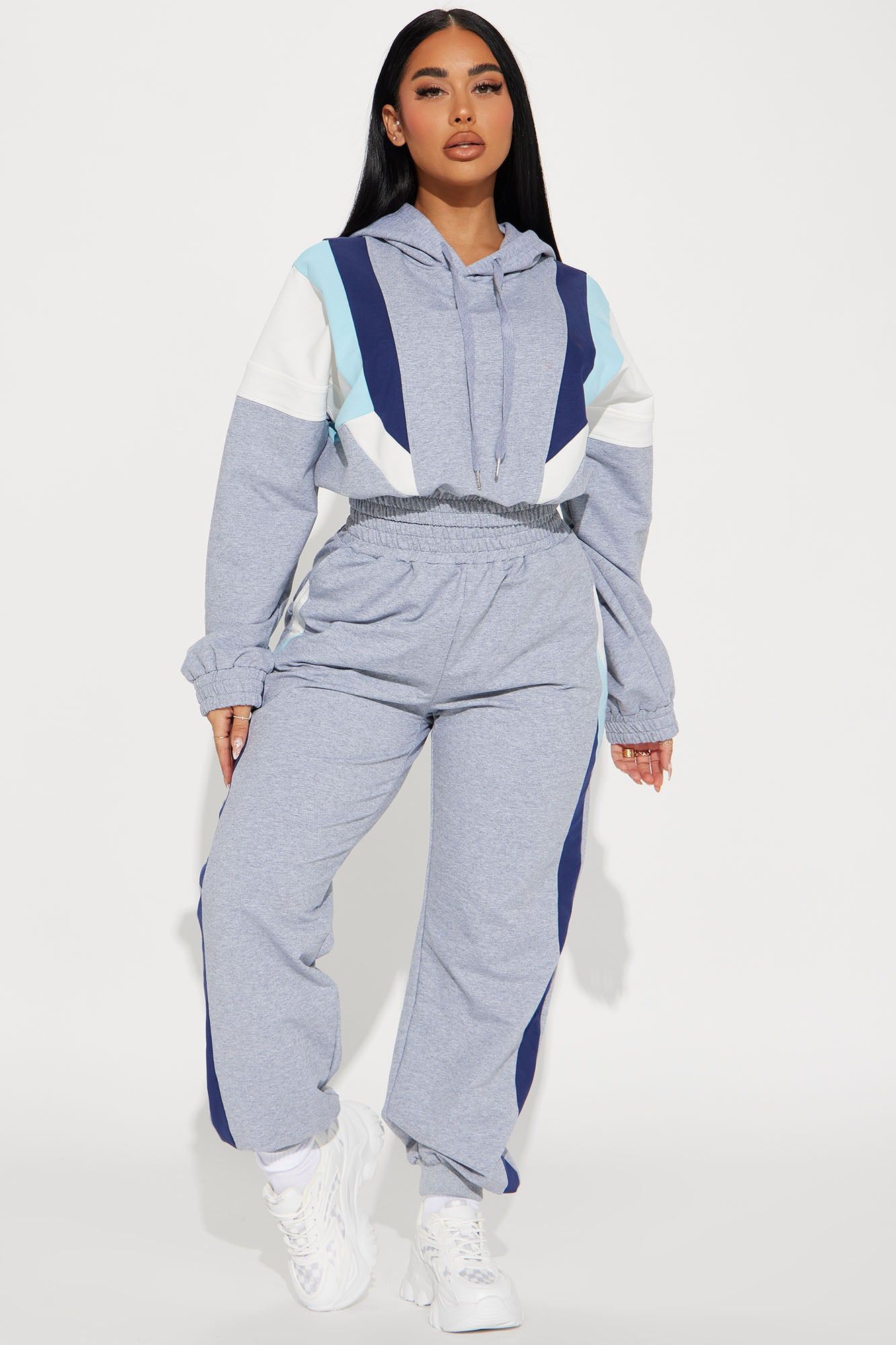 Naya Jogger Set - Grey/combo sold by Fashion Nova