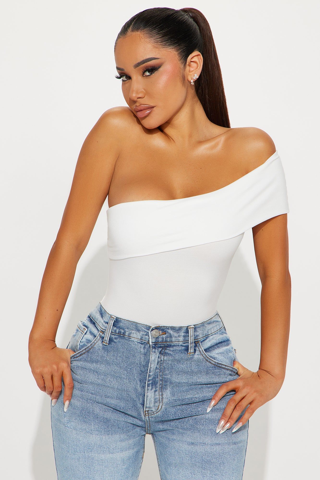 Kendall Off Shoulder Bodysuit - Ivory sold by Fashion Nova product image thumbnail 3
