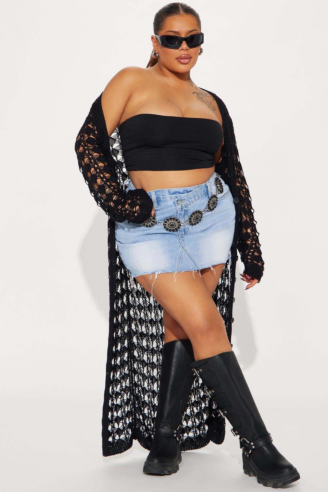 Somewhere Tropical Crochet Cardigan - Black sold by Fashion Nova product image thumbnail 4