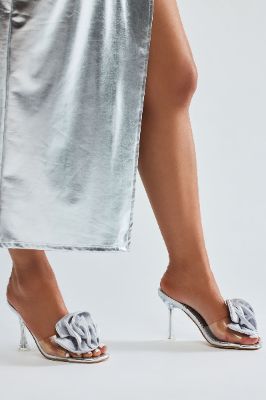 Anisa Flower Mules - Silver sold by Fashion Nova