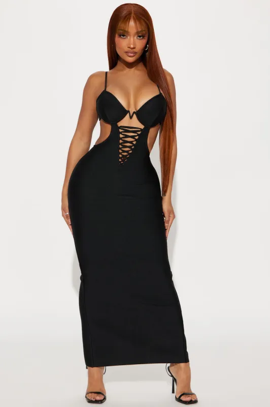 Sandra Bandage Maxi Dress - Black sold by Fashion Nova