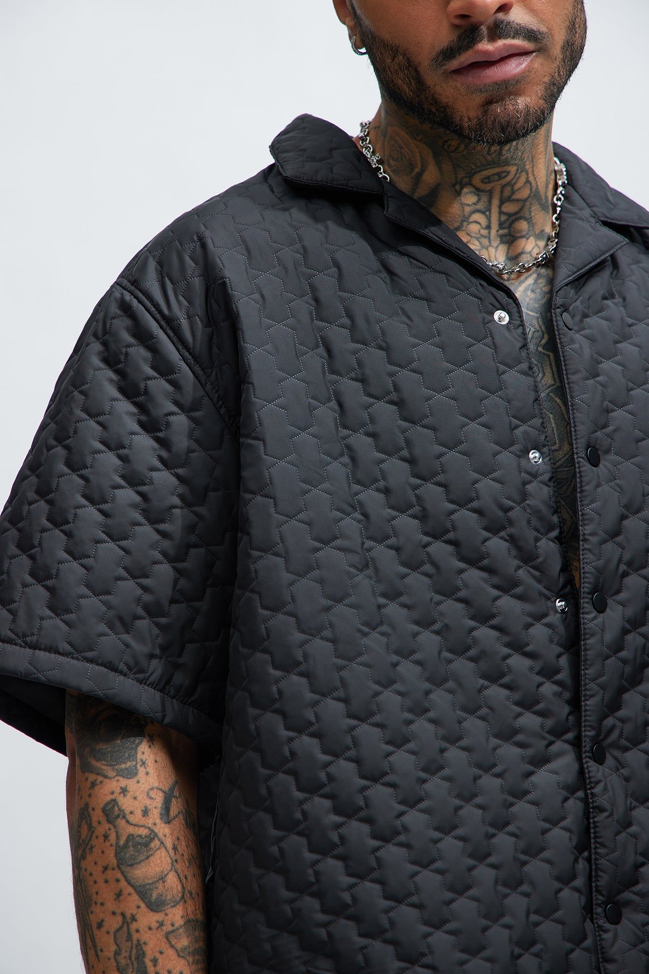 Hudson Quilted Nylon Shirt - Black sold by Fashion Nova product image thumbnail 3