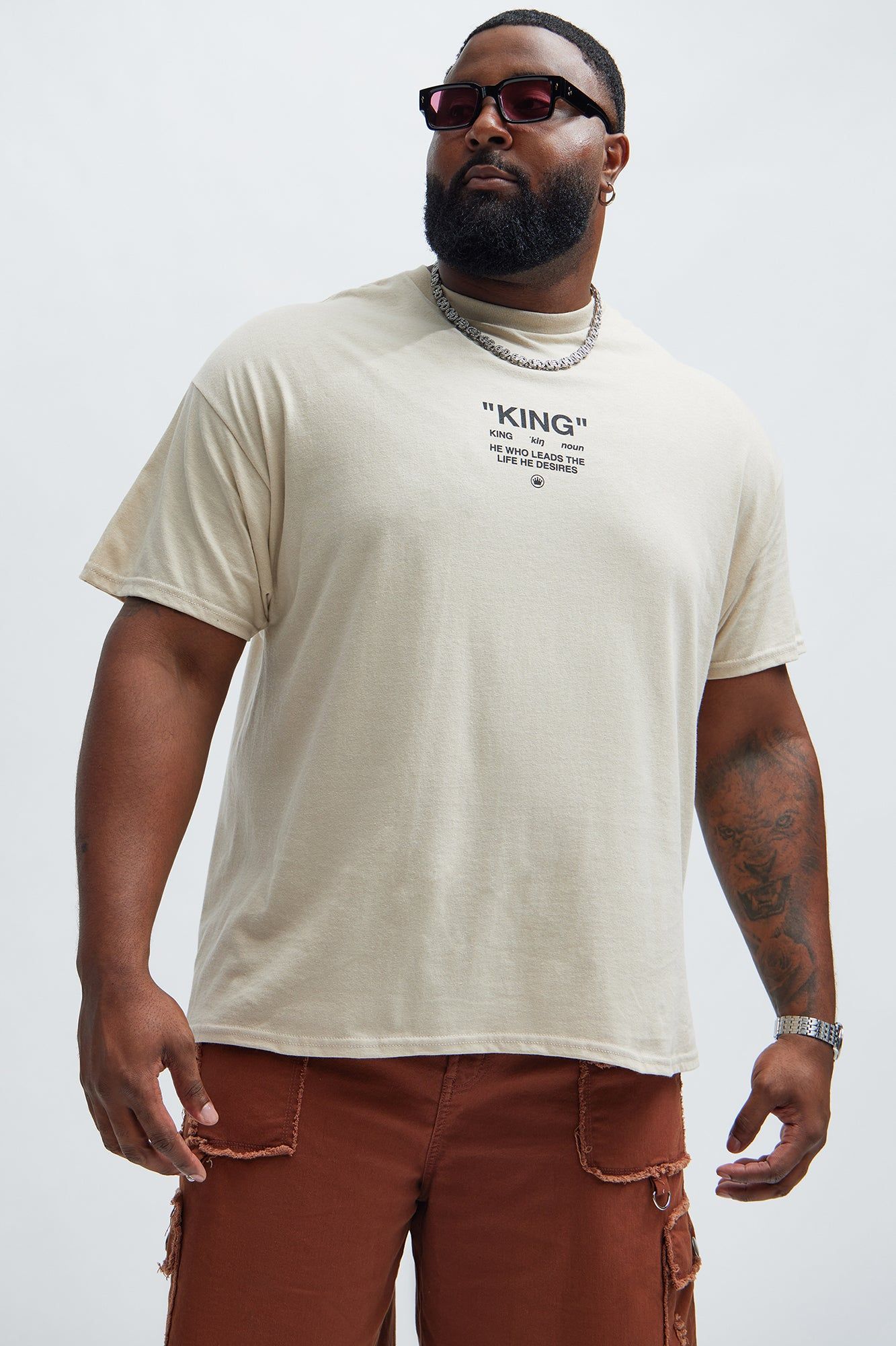 King Lifestyle Short Sleeve Tee - Sand sold by Fashion Nova product image thumbnail 5