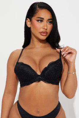 Embrace It Padded Lace Bra - Black sold by Fashion Nova