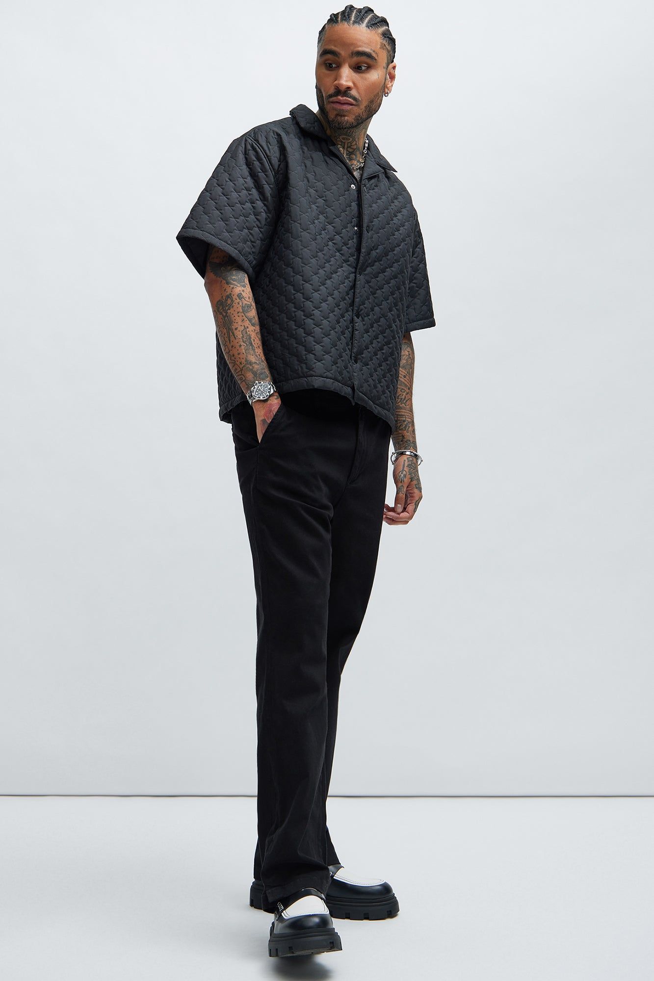 Hudson Quilted Nylon Shirt - Black sold by Fashion Nova product image thumbnail 2