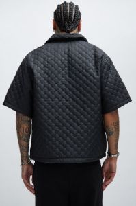 Hudson Quilted Nylon Shirt - Black sold by Fashion Nova