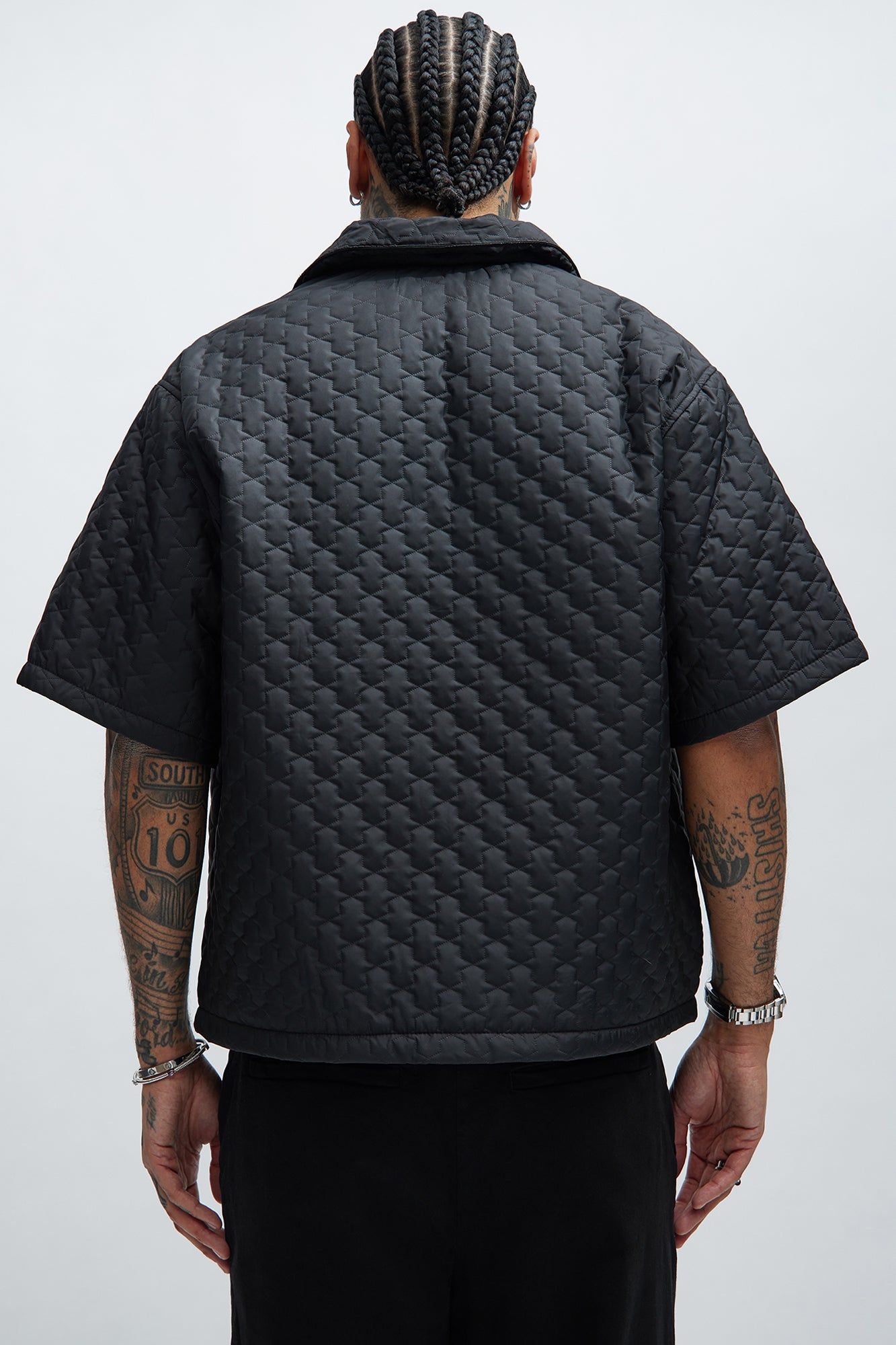 Hudson Quilted Nylon Shirt - Black sold by Fashion Nova product image thumbnail 4