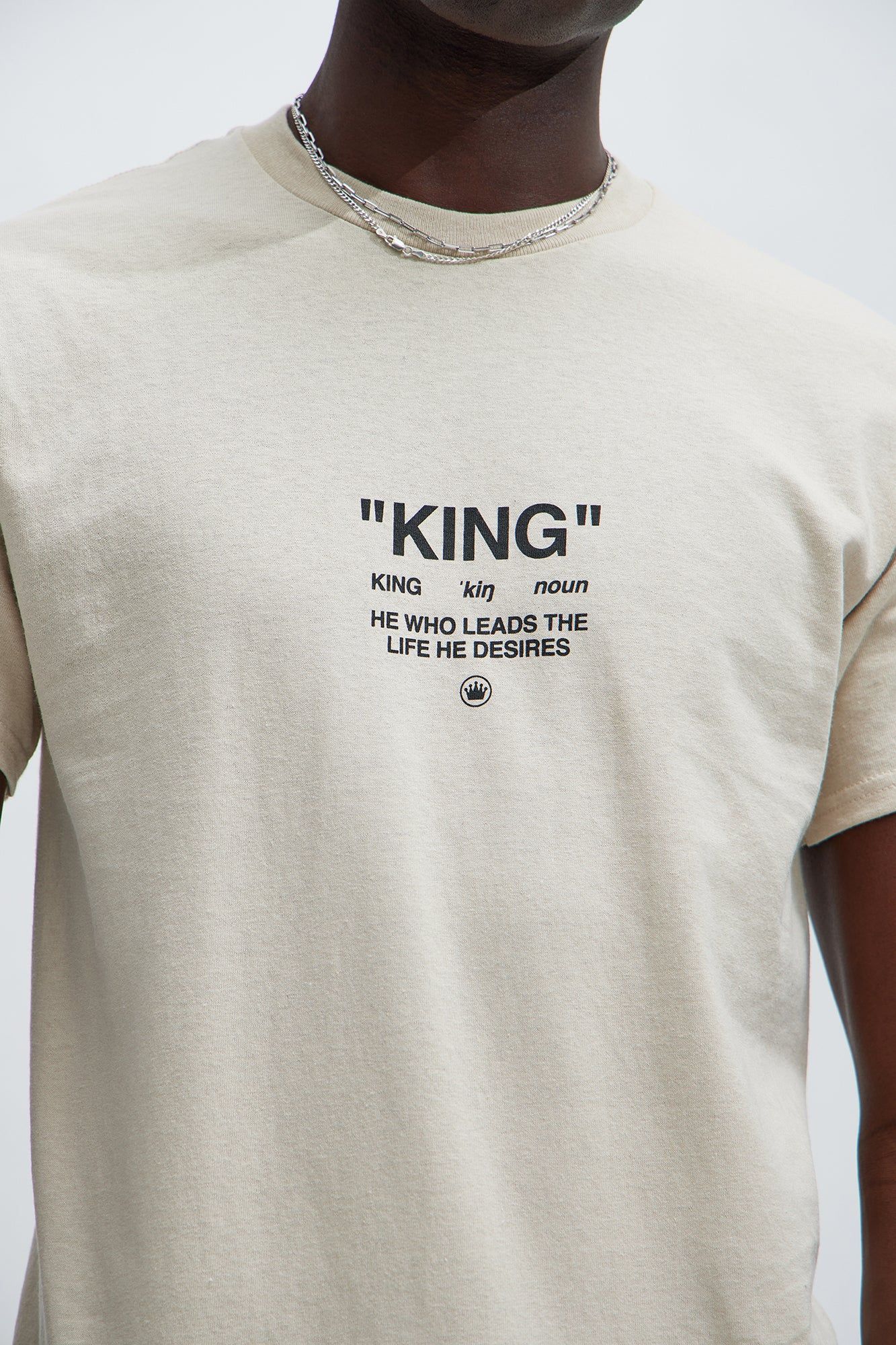 King Lifestyle Short Sleeve Tee - Sand sold by Fashion Nova product image thumbnail 3
