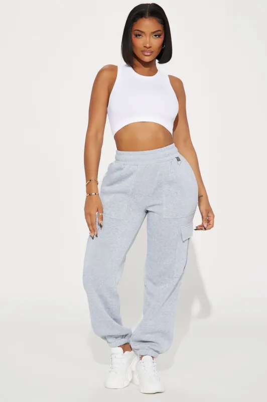 Helen Fleece Lounge Jogger - Grey sold by Fashion Nova