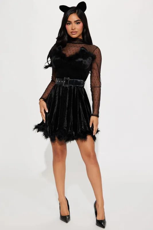 Pretty Kitty 4 Piece Costume Set - Black sold by Fashion Nova