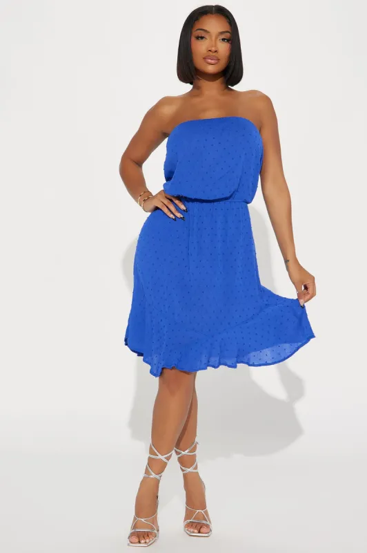 Jessica Gauze Midi Dress - CobaltBlue sold by Fashion Nova