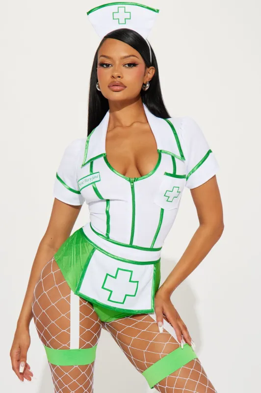 Nurse Mary Jane 2 Piece Costume Set - Green/combo sold by Fashion Nova