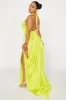 Living Lux Satin Maxi Dress - Lime sold by Fashion Nova