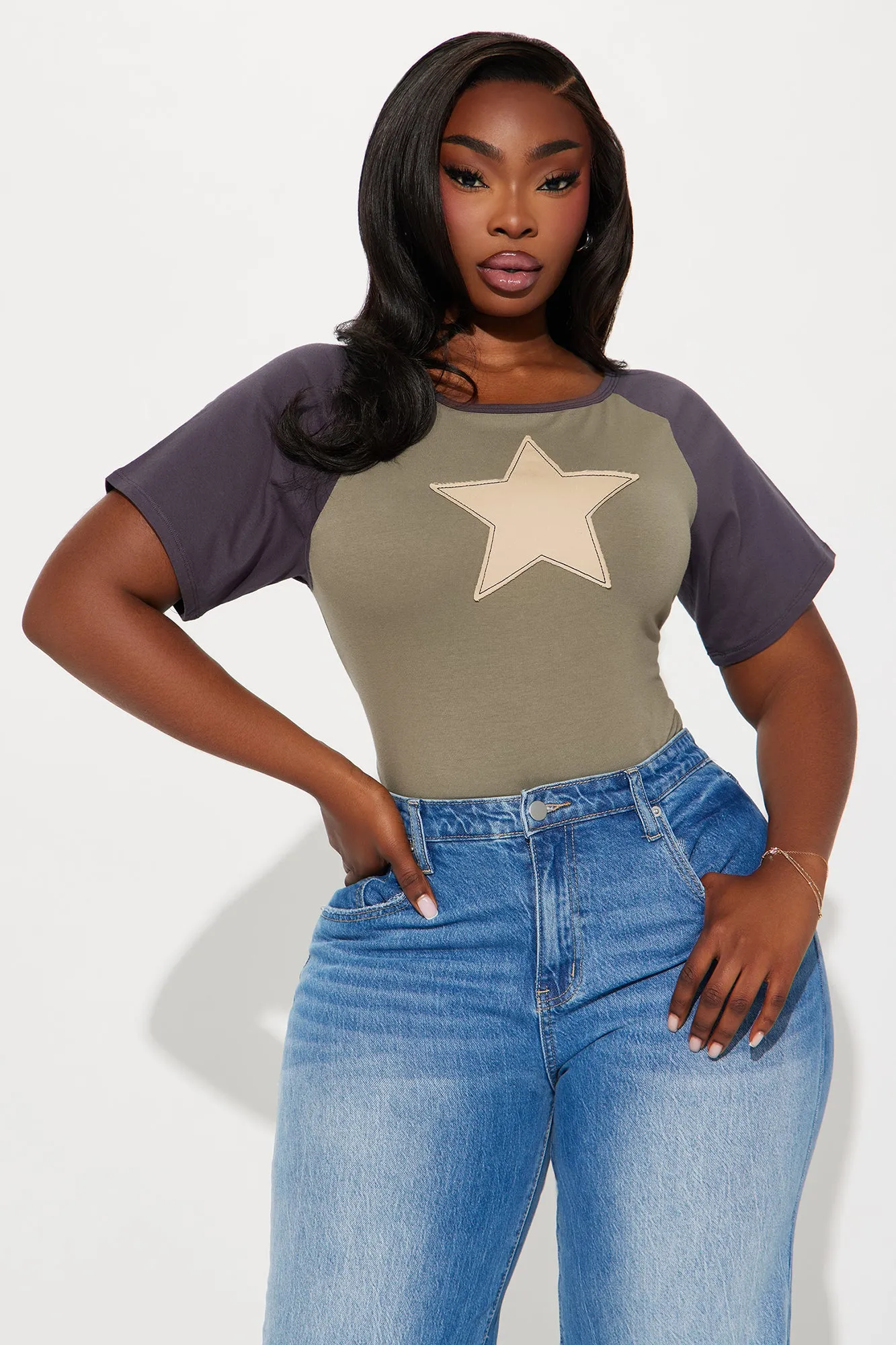 StarStruck Raglan Tee - Olive sold by Fashion Nova product image thumbnail 4