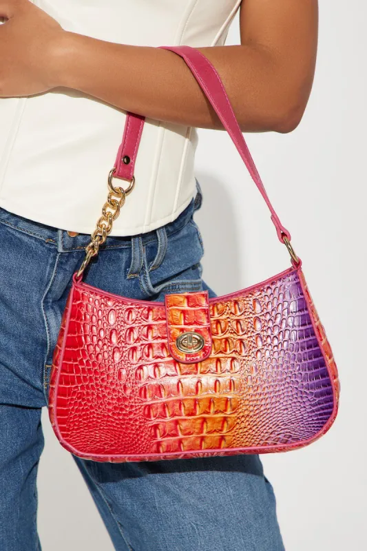 Hiss and Tell Shoulder Bag - Pink/combo sold by Fashion Nova