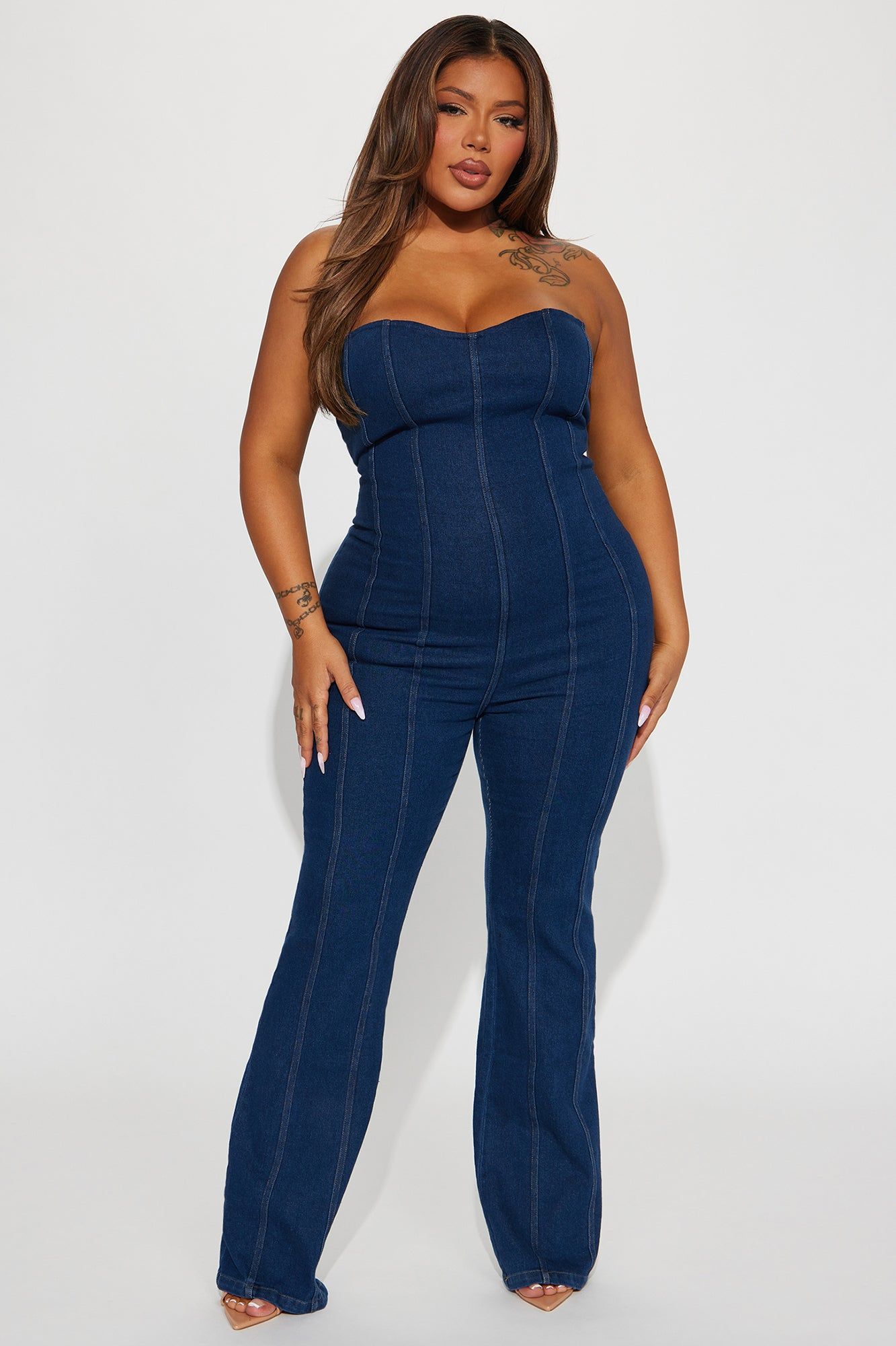 Be My Sweetheart Denim Jumpsuit - Indigo sold by Fashion Nova product image thumbnail 4