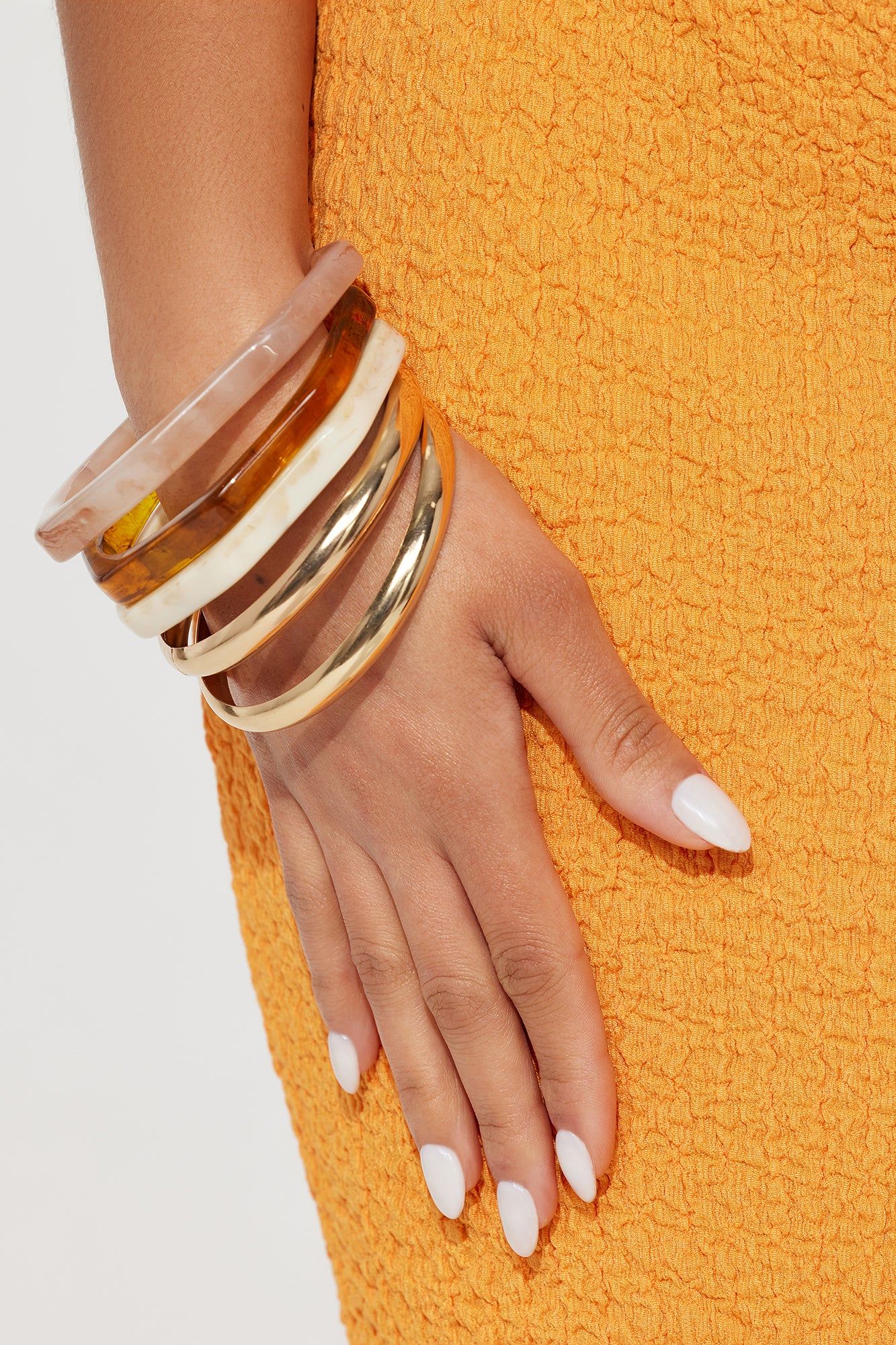 Bali Escape 5 Piece Bangle Set - Nude/combo sold by Fashion Nova