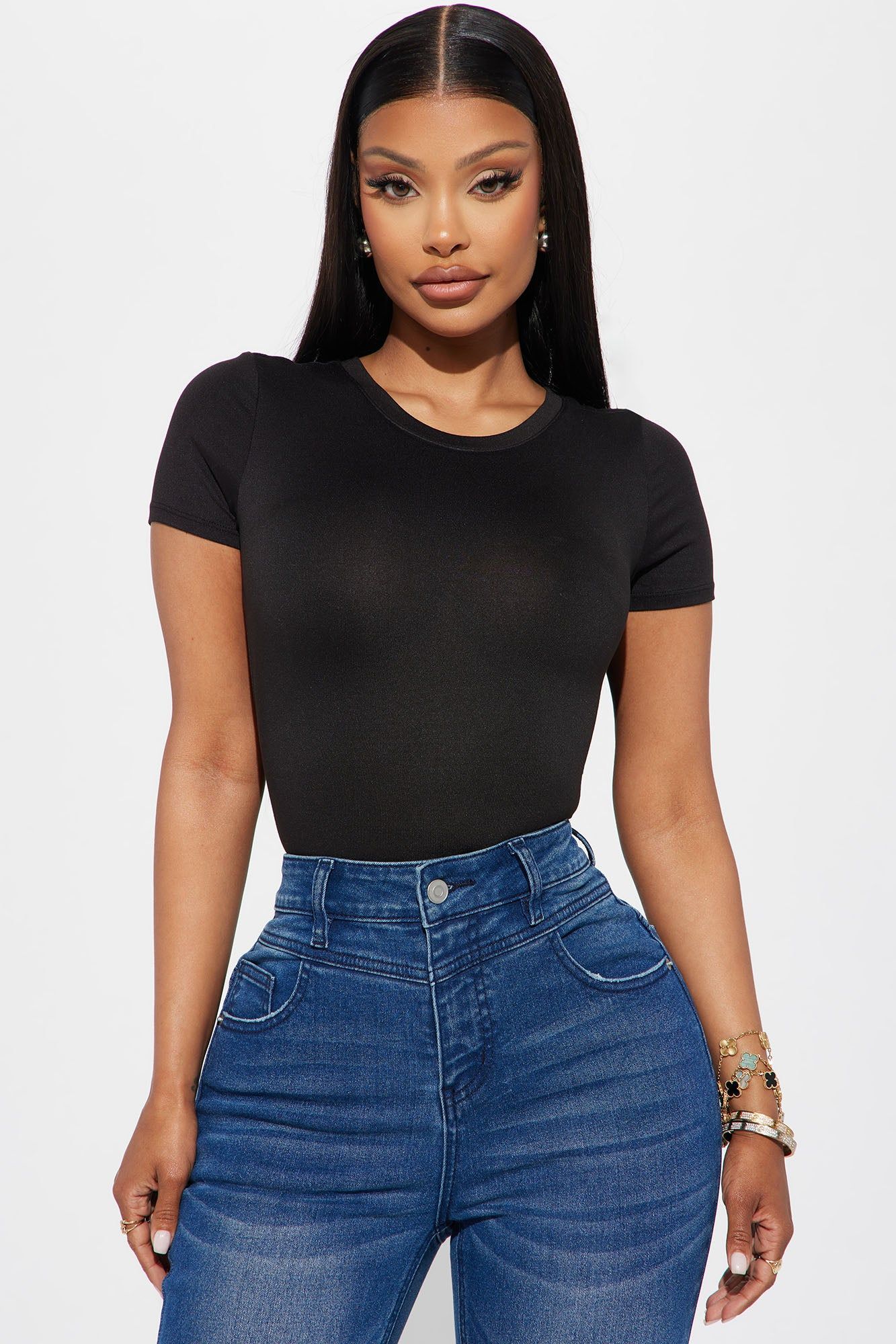 Kellie Crew Neck Bodysuit - Black sold by Fashion Nova product image thumbnail 3