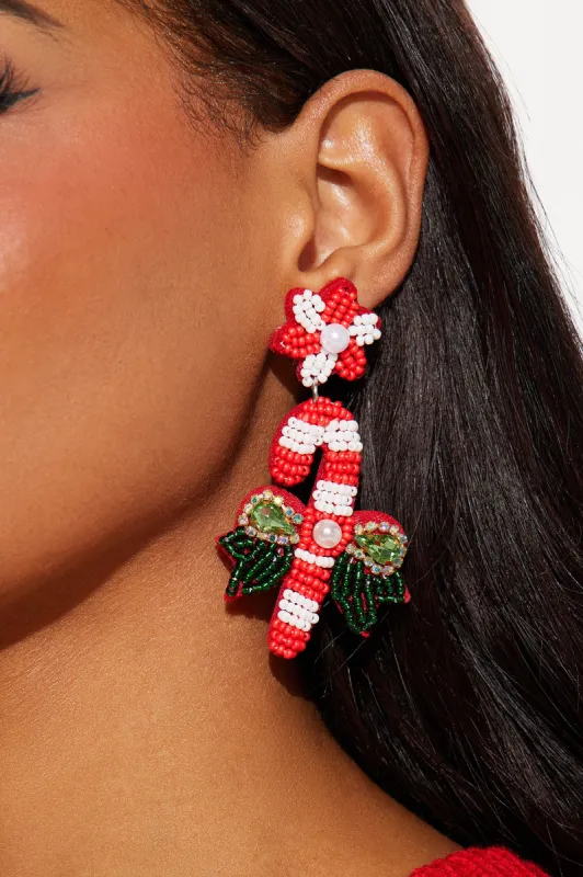 Candycane Lane Drop Earrings  - Multi Color sold by Fashion Nova