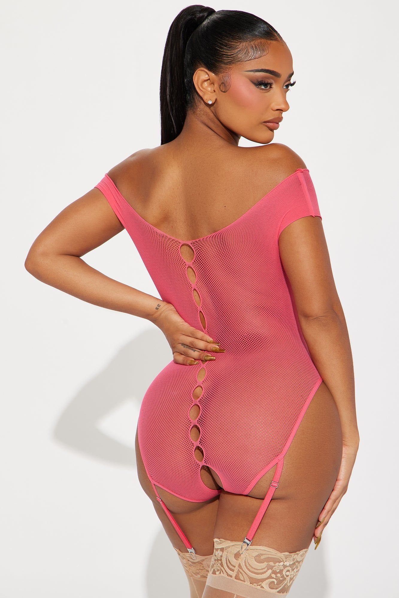 Flying Free Butterfly Garter Bodystocking Teddy - Coral sold by Fashion Nova product image thumbnail 3