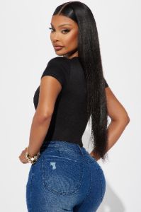 Kellie Crew Neck Bodysuit - Black sold by Fashion Nova